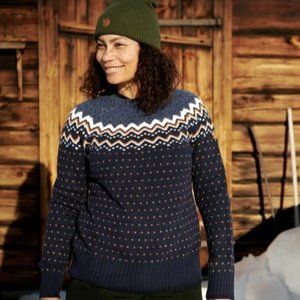 Fjallraven Ovik Knit Sweater Dark Navy • EUC